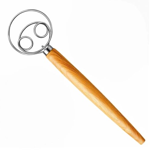 LorisArm 13-Inch Danish Dough Whisk - Stainless Steel Sourdough Bread Mixer