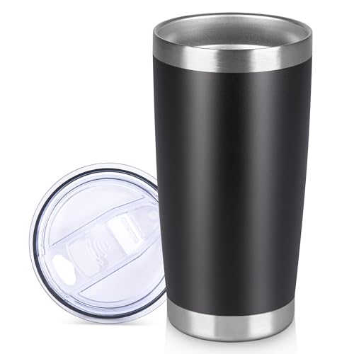 20 oz Stainless Steel Insulated Coffee Tumbler with Lid - Black