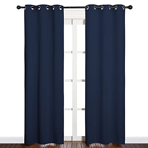 NICETOWN Navy Blackout Curtain Panels 34x84 Inches - 2 Pack