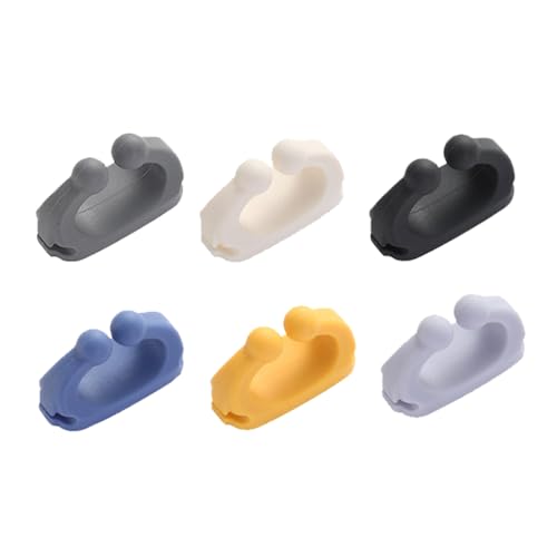 Adhesive Silicone Hooks - 6 Pcs Multi-Function Wall Mount Holders for Towels, Keys, Cables
