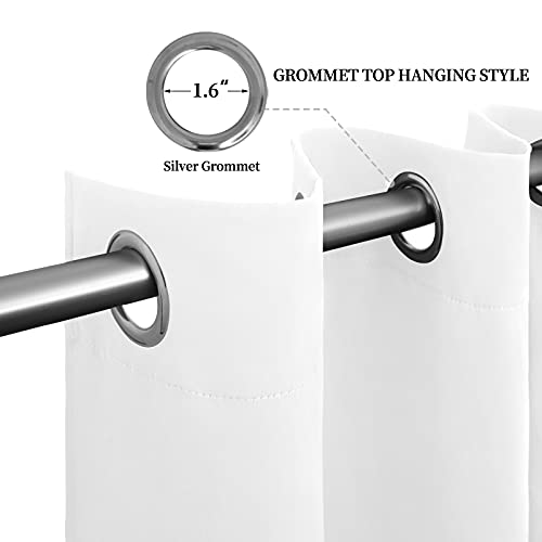 Easy-Going Thermal Grommet Curtains - 2 Panels 52x96 in, White