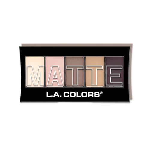 L.A. Colors 5-Color Matte Eyeshadow Palette - Natural Linen CEM471