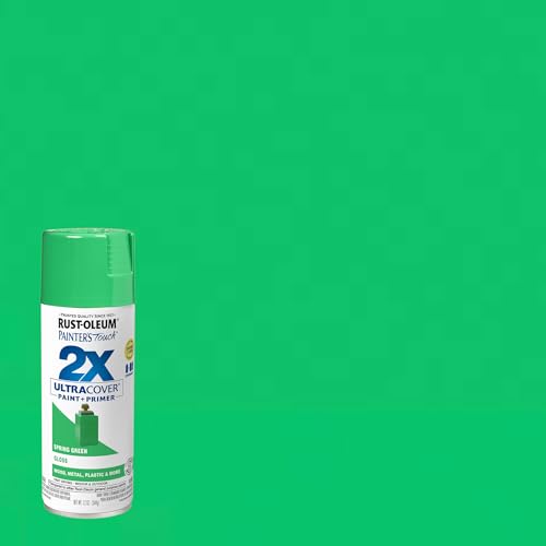 Rust-Oleum Painter's Touch 2X Ultra Cover Spray Paint, Gloss Spring Green, 12 oz