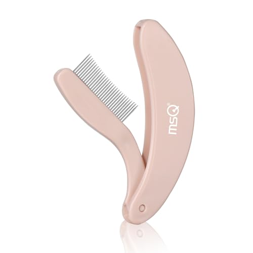 MSQ Folding Eyelash Separator Tool - Stainless Steel Lash Comb in Khaki