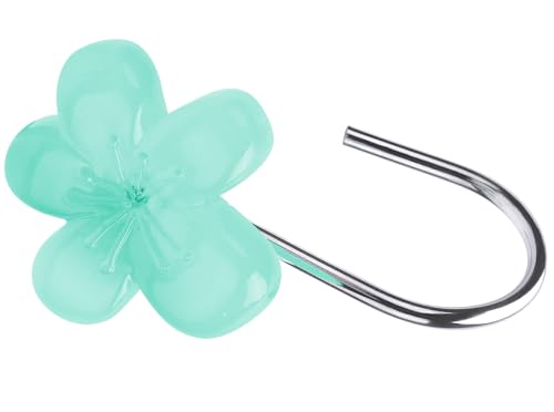 Glow in The Dark Flower Shower Curtain Hooks - 12 Durable S-Hooks