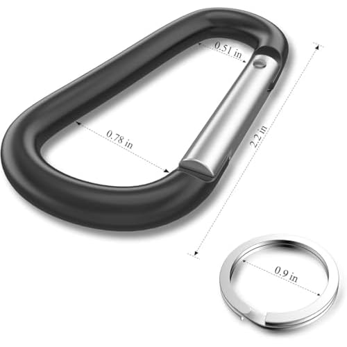 12PCS Carabiner Clip - 2.2" Aluminum Carabiner D Ring Shape,Key Chain Clip Hook,Keychain Clip,Multipurpose for Camping, Hiking,Backpacking or Other Outdoor Activities,Multicolor.