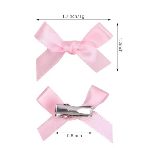 ADIASEN Mini Satin Ribbon Hair Bow Clips Set - Small Barrettes
