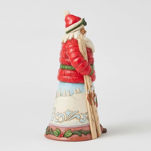 Christmas Lodge Santa Figurine Skiing Holiday Decor 8.86 Inch