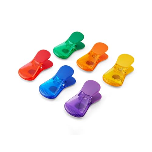 Farberware Wide Bag Clips Set of 6 - Magnetic Food Sealer & Kitchen Organizer