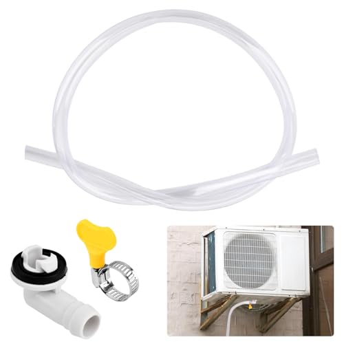 3Ft Universal Air Conditioner Drain Hose Kit with Connectors & Clamps - Clear, Yellow, Grey