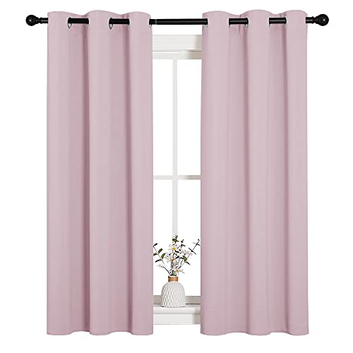 NICETOWN Blackout Curtains, Baby Pink Thermal Insulated Panels 34" x 54" (2 Pack)