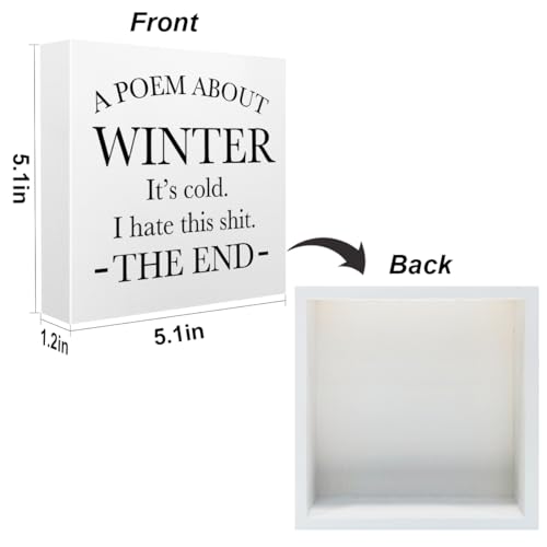 Funny Quotes Office Desk Decor Sign - Rustic Wooden Box, White - Variation of THIS listing White0392