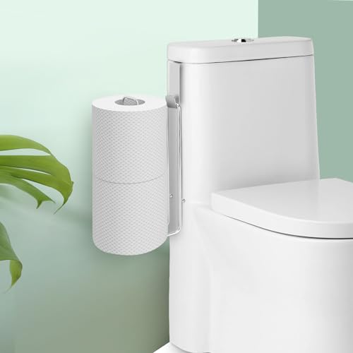 Conworld Silver Over-the-Tank Toilet Paper Holder for 2 Rolls, Rustproof Wall Mount Storage