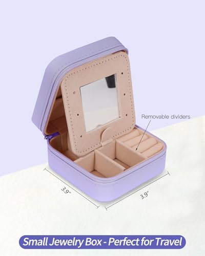 Uygafly Lavender Travel Jewelry Case for Girls - Compact & Stylish Gift