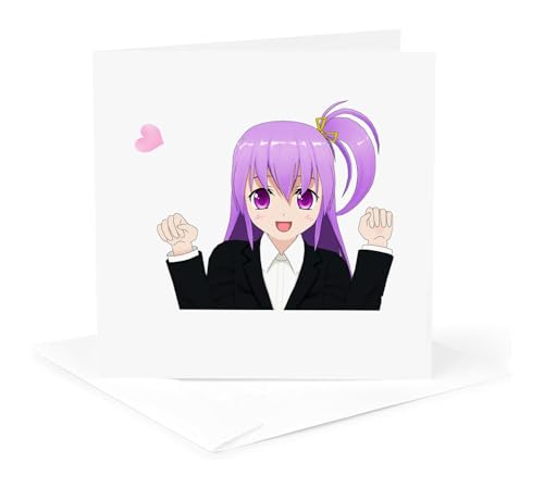 Anime Manga Greeting Card for Her - Cute Cartoon Character