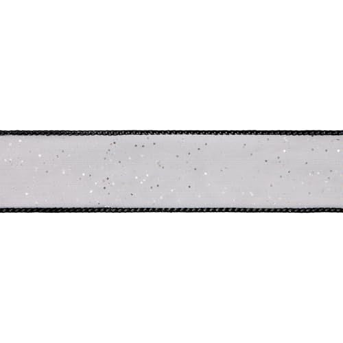 Offray 1.5" Wide Black Wired Cosmic Glitz Ribbon - 2 Spools, 6 Yards Total