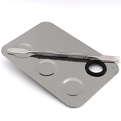 Miamay Stainless Steel Makeup Mixing Palette with Spatula Tool