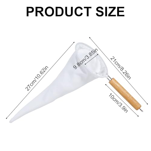 Reusable Flannel Coffee Strainer with Wooden Handle