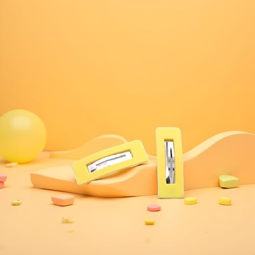 Myuiao Yellow Matte Square Hair Clips Set for Women and Girls