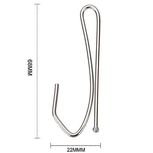 Ailejia Metal Curtain Hooks - 60 Pcs Long S-Prong Drapery Hooks