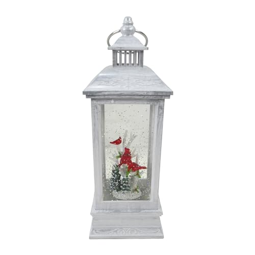 11-Inch Cardinal Snowglobe Lantern with LED Light & Music - Indoor Christmas Decor