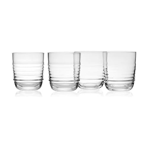 Mikasa Ciara Set of 4 Double Old Fashion Whiskey Rocks Short Beverage Glasses, 14 Ounce