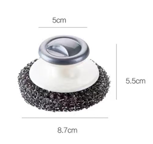 Heavy Duty Stainless Steel Wool Scrubber & Dish Brush Set (1+2)