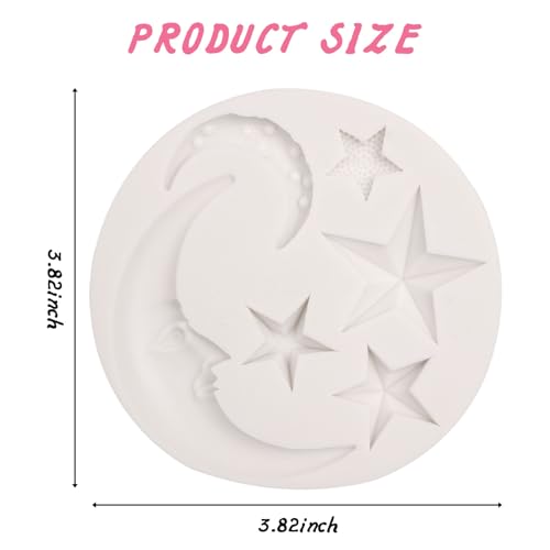 Moon and Stars Silicone Fondant Molds for Cake Decorating Chocolate Candy Gumpaste