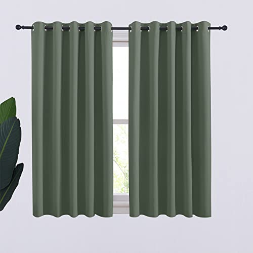 NICETOWN Thermal Insulated Blackout Curtains, Dark Mallard, 70"W x 54"L