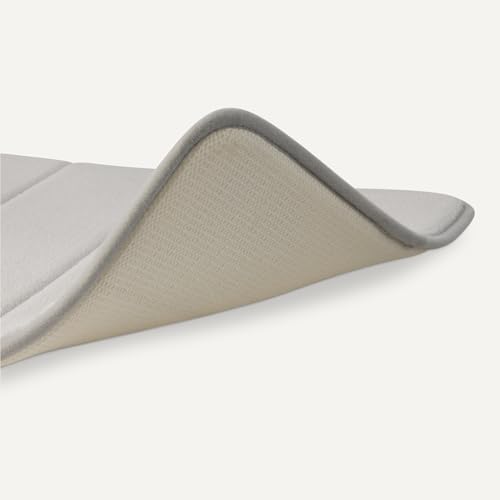 Amazon Basics 17x24 in Light Gray Absorbent Memory Foam Bath Mat, Non-Slip Backing, Quick-Dry