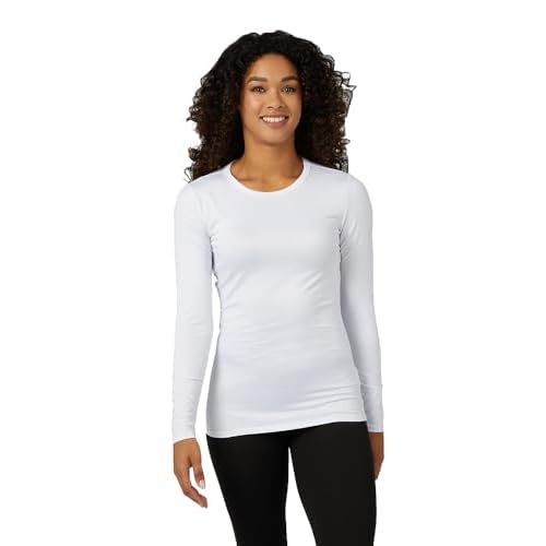 32 Degrees Heat Women's Lightweight Crew Base Layer Top | Form Fitting | Long Sleeve | 4-Way Stretch | Thermal