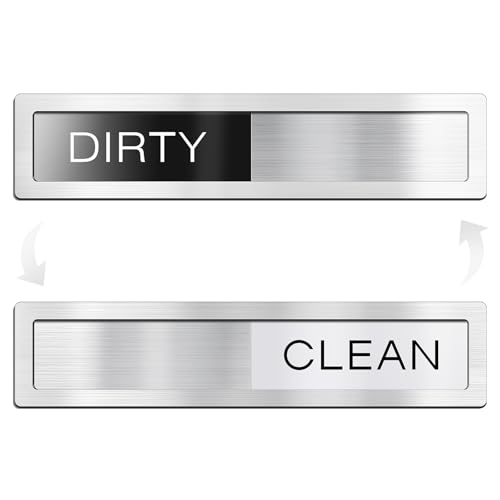 Clean Dirty Dishwasher Magnet Sign - 7.08" x 1.57" Easy Slide