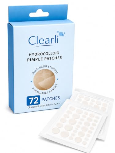 Clearli Hydrocolloid Acne Patches - Invisible Pimple Spot Treatment, 72 Count