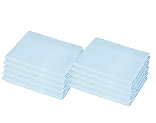 10 Pack 100% Cotton Percale Toddler Cot Sheets 23" x 40" - Soft Blue for Daycare