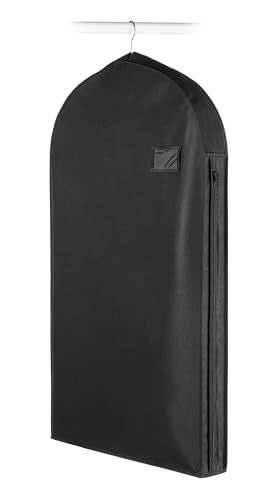 Whitmor Deluxe 38" Black Suit Garment Bag with 3" Gusset