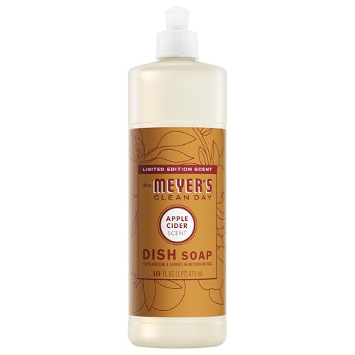 Mrs. Meyer's Apple Cider Liquid Dish Soap, 16 Fl Oz - Biodegradable Grease Cutter