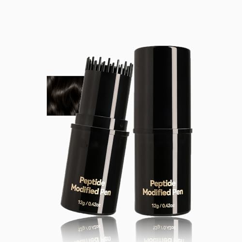 AKARY Peptide Gray Hair Cover Stick & Comb - Waterproof Root Concealer (Black)