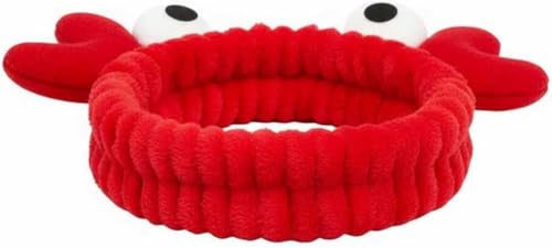 Red Crab Face Wash Headband Cute Soft Makeup Hair Band for Women Skincare