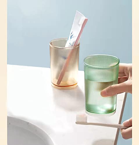 Reusable Plastic Tumbler Set - Multi-Purpose Bathroom Cup, 2 Pack