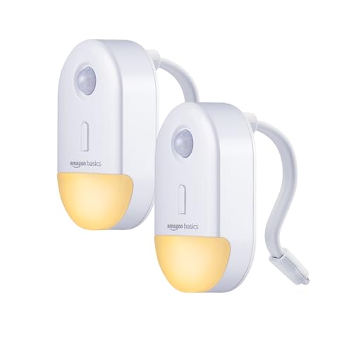 Amazon Basics Night Light - Color Changing LED Toilet Bowl Motion Sensor, Battery Operated, Auto-Off 60s, 15ft Range, 2 Pack