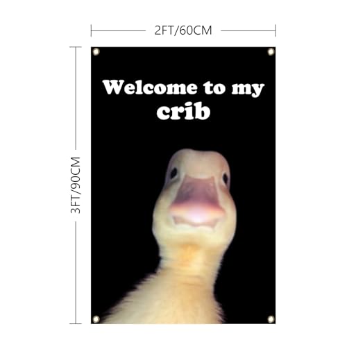 Welcome to My Crib Duck Flag - Funny 2x3 Ft Polyester Garden Flag