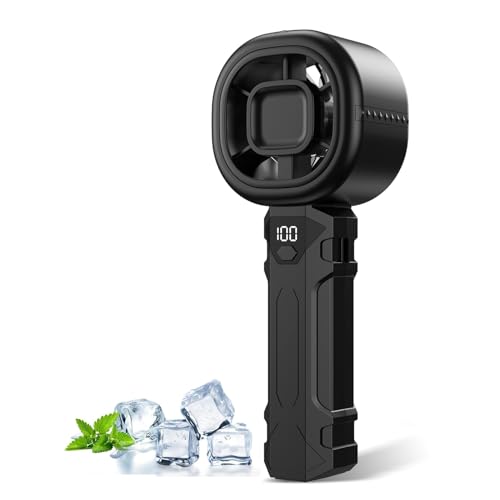 WXX Portable Handheld Turbo Fan Black - Mini Personal Fan with Digital Display