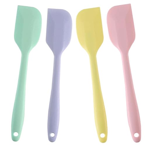 LEKAYIHU Mini Silicone Spatulas - 4 Pack, Heat Resistant, Non-Stick
