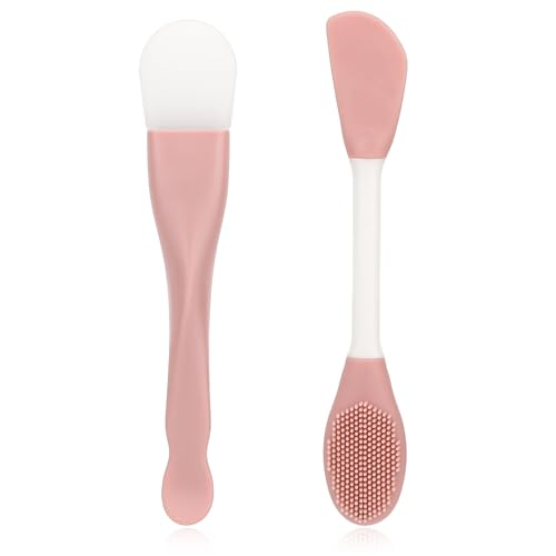 Thinp 2 Pcs Silicone Face Mask Applicator and Dual-Ended Brush Set