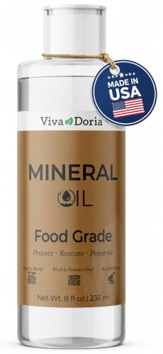 Viva Doria Food Grade Mineral Oil, 8 Fl Oz (Pack of 1) for Wood Care
