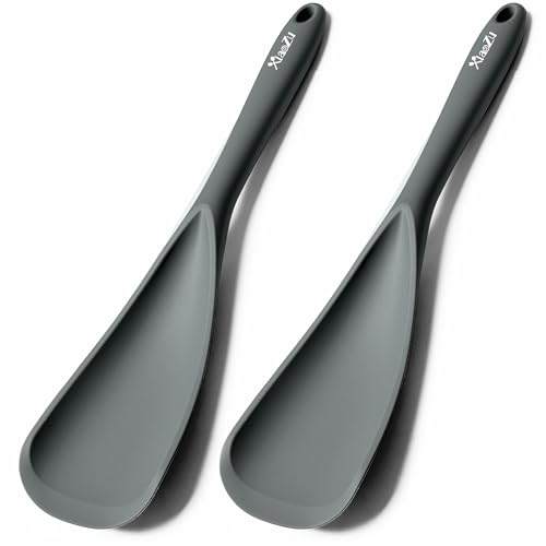XiaoZu 12.6" Silicone Cooking Spoon Spatula - Grey, 2-Piece Set