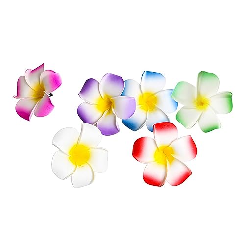 10 Pcs Plumeria Flower Hair Clips Foam Hawaiian Beach Hair Barrette