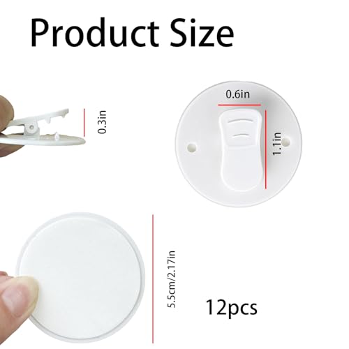 Self-Adhesive Shower Curtain Clips - 12 Pack White Water Weights