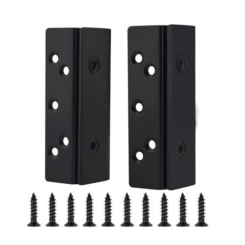 Heavy-Duty Double Hook Slot Brackets for Wooden Bed Frames - Set of 2