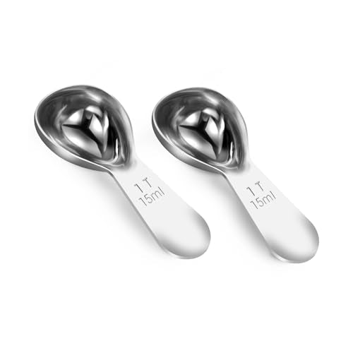 Quazake 18/8 Stainless Steel Coffee Scoop - 1 Tablespoon (15ML) - 2 Pack